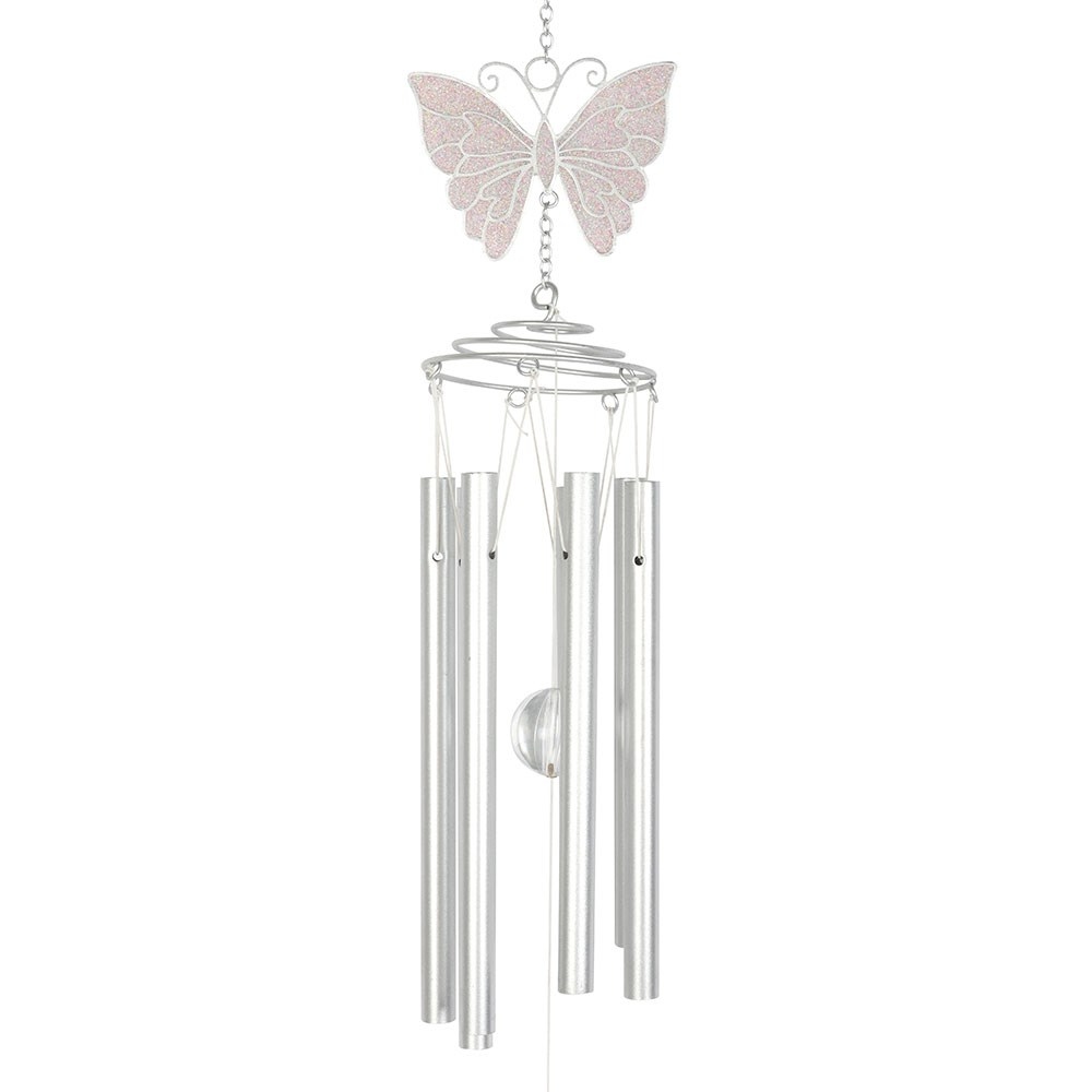 Something Different - White Butterfly Carillon - Couleur argent/Blanc